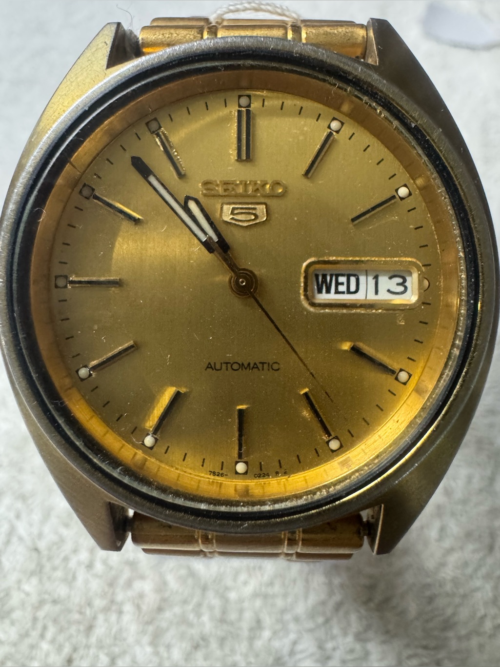 Seiko Gold Dial Automatic Watch With DayDate